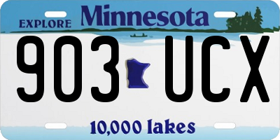 MN license plate 903UCX