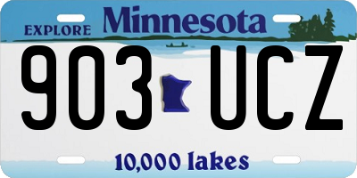 MN license plate 903UCZ