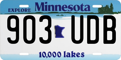 MN license plate 903UDB