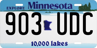 MN license plate 903UDC