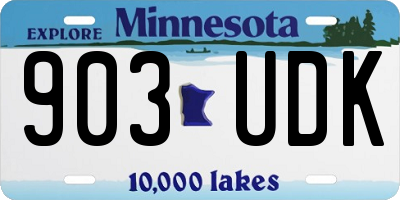 MN license plate 903UDK