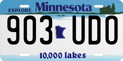 MN license plate 903UDO