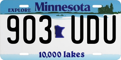 MN license plate 903UDU