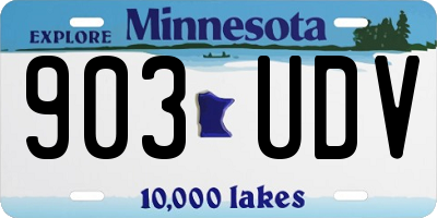 MN license plate 903UDV