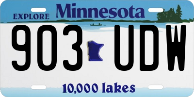 MN license plate 903UDW