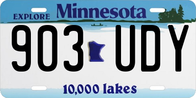 MN license plate 903UDY