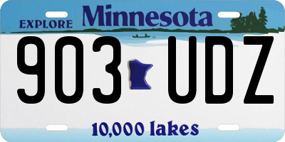 MN license plate 903UDZ