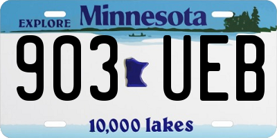 MN license plate 903UEB