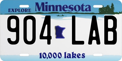 MN license plate 904LAB