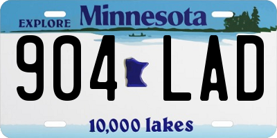 MN license plate 904LAD