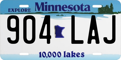 MN license plate 904LAJ