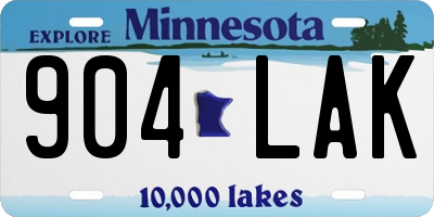 MN license plate 904LAK