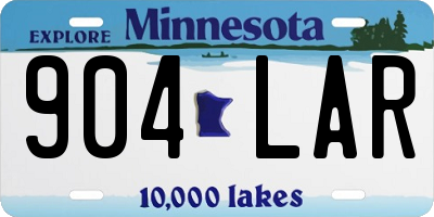MN license plate 904LAR