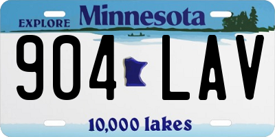 MN license plate 904LAV