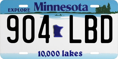 MN license plate 904LBD