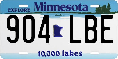 MN license plate 904LBE