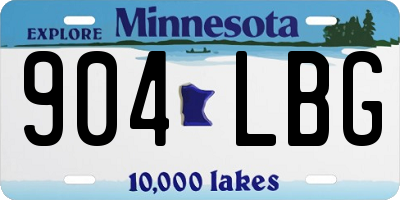 MN license plate 904LBG