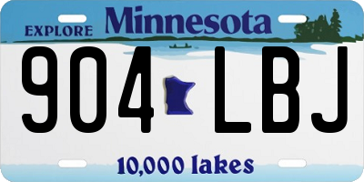 MN license plate 904LBJ