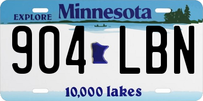 MN license plate 904LBN