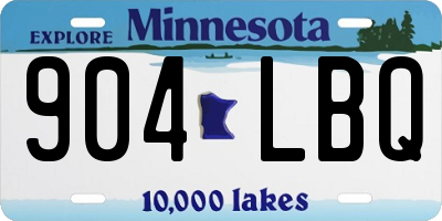 MN license plate 904LBQ