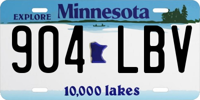 MN license plate 904LBV