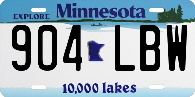 MN license plate 904LBW