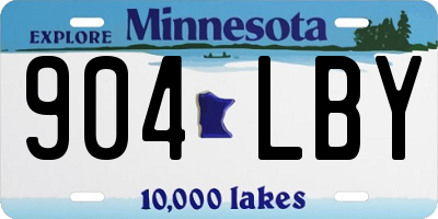MN license plate 904LBY