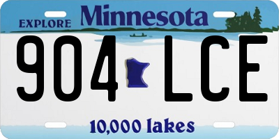 MN license plate 904LCE