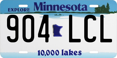 MN license plate 904LCL