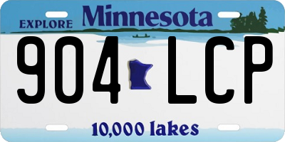 MN license plate 904LCP