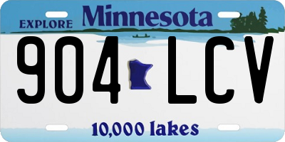 MN license plate 904LCV