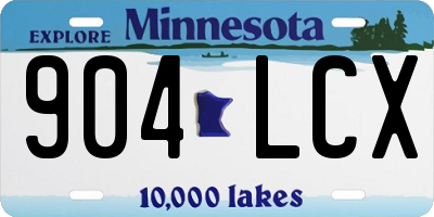 MN license plate 904LCX