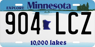 MN license plate 904LCZ