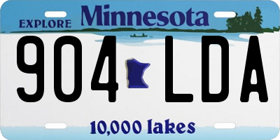 MN license plate 904LDA