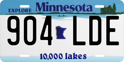 MN license plate 904LDE