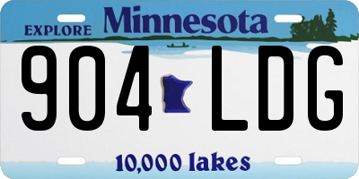 MN license plate 904LDG