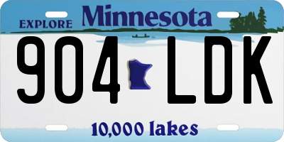 MN license plate 904LDK