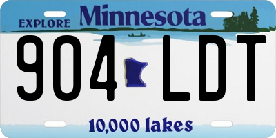 MN license plate 904LDT
