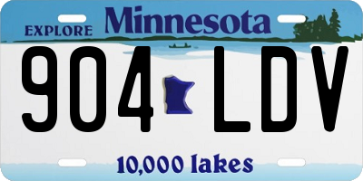 MN license plate 904LDV