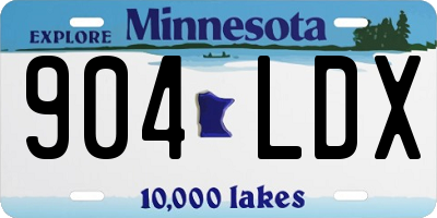 MN license plate 904LDX