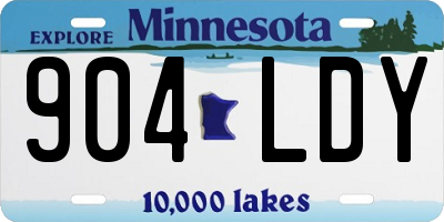 MN license plate 904LDY