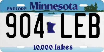 MN license plate 904LEB