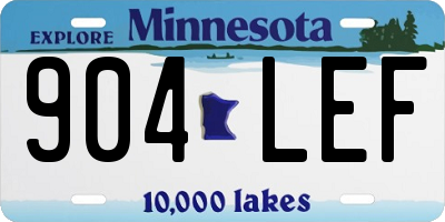 MN license plate 904LEF