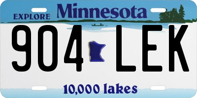 MN license plate 904LEK