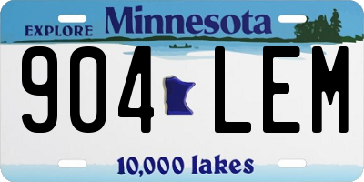 MN license plate 904LEM