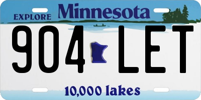 MN license plate 904LET
