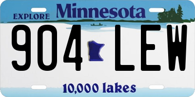 MN license plate 904LEW
