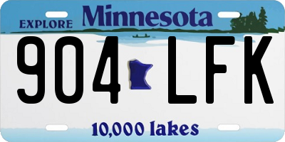 MN license plate 904LFK