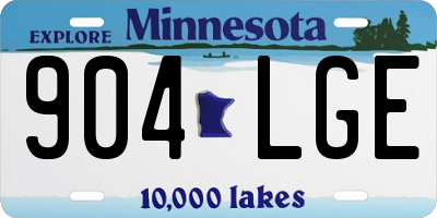 MN license plate 904LGE