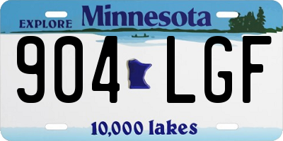 MN license plate 904LGF